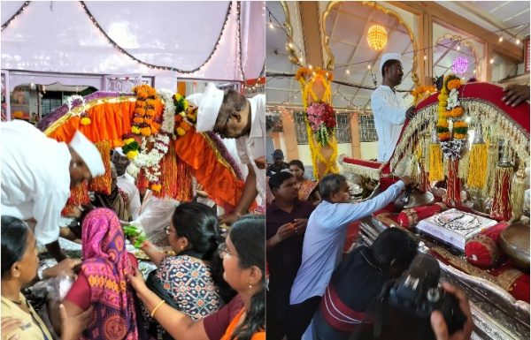 पुण्यनगरी भक्तिरसात चिंब : दर्शनासाठी भाविकांची रिघ Devotees experience gratitude by bowing their heads at the feet of Mauli-Tukoba.