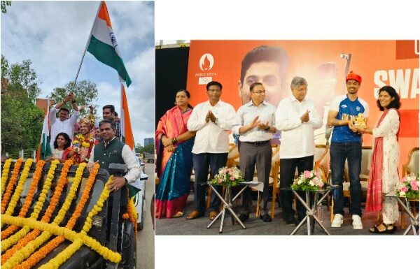ऑलिम्पिक कांस्य पदक विजेता नेमबाज स्वप्नील कुसाळे याचे पुण्यात जंगी स्वागत