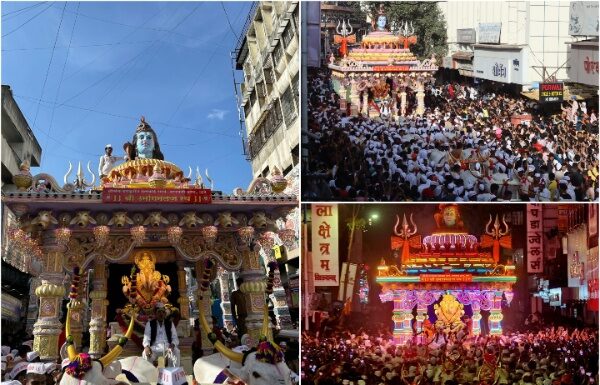 ‘दगडूशेठ’ च्या बाप्पांची श्री उमांगमलज रथातून सांगता मिरवणूक उत्साहात 'दगडूशेठ' च्या बाप्पांची श्री उमांगमलज रथातून सांगता मिरवणूक उत्साहात