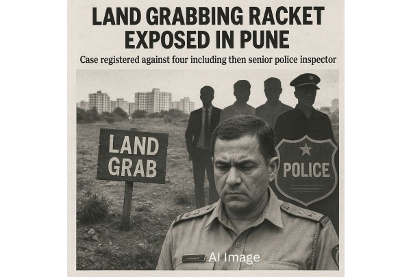Untitled design (1) Land grabbing racket exposed in Pune: Case registered against four including then senior police inspector