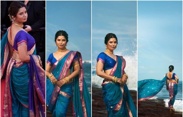 Prajakta Mali Cannes Nauvari Saree Look