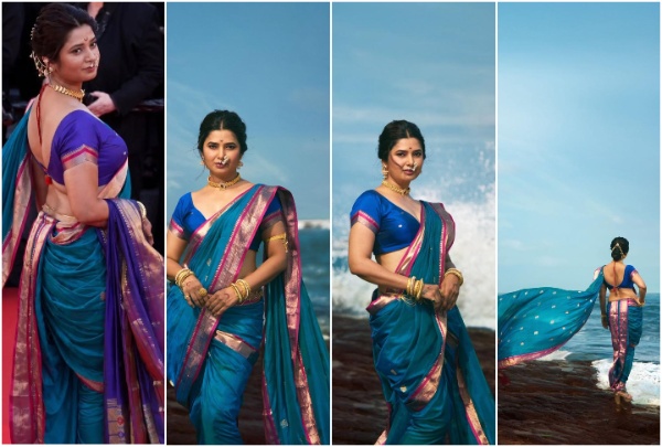 Prajakta Mali Cannes Nauvari Saree Look Prajakta Mali Cannes Nauvari Saree Look
