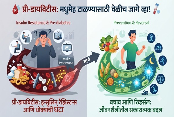 प्री-डायबिटीस आणि मधुमेह (Prediabetes and Diabetes) प्री-डायबिटीस आणि मधुमेह (Prediabetes and Diabetes)
