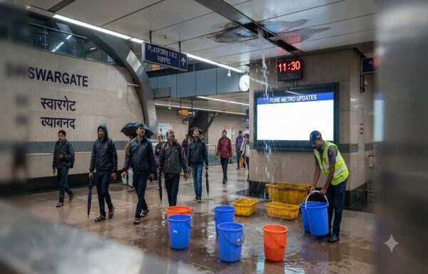 Pune Metro: स्वारगेट मेट्रो स्थानकात पाणी गळती; कोट्यवधींच्या बांधकामाचे पितळ उघडे